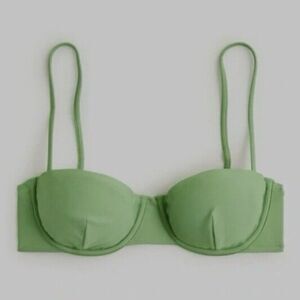 J Crew Balconette Underwire Bikini Top Size 32C Rustic Willow Green BX612 Beach